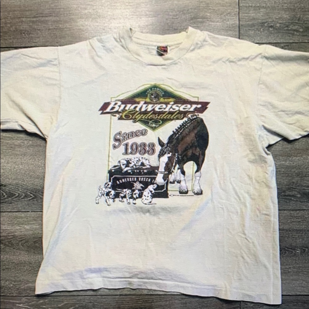 Budweiser White Short Sleeve Tee